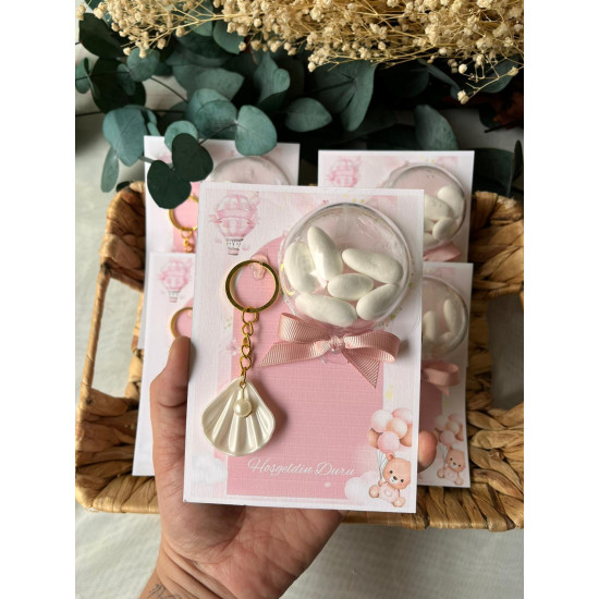 Anahtarlıklı Şeffaf Küre Bebek Hediyeliği