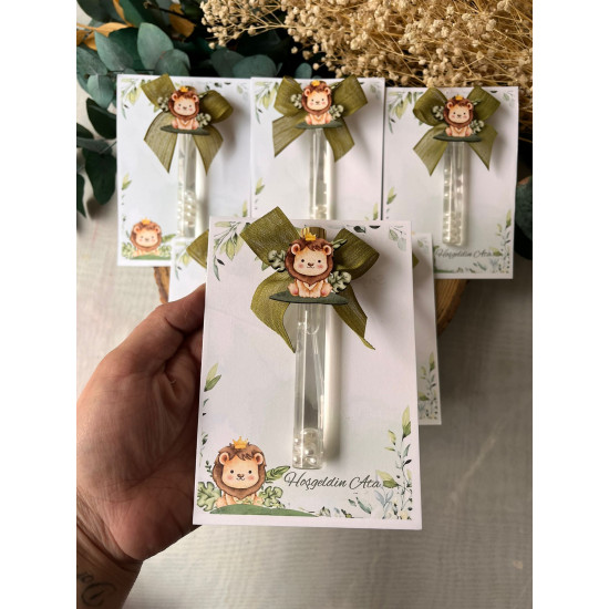 Kişiye Özel Aslan Figürlü Bebek Kolonyası Hediyeliği