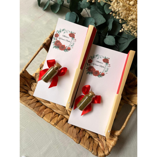 Yelpazeli Kına Şişesi Hediyelik