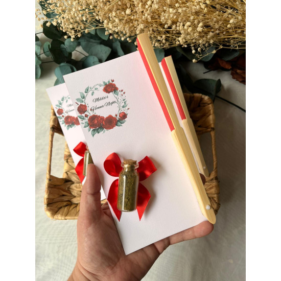 Yelpazeli Kına Şişesi Hediyelik