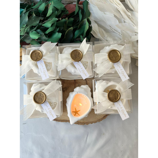  Büyük Denizkabuğu Mum – Yıldız Mühürlü