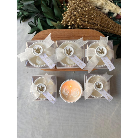 Çizgili Obje Top Gül Beyaz-Gold Mühürlü 