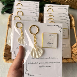  İstiridye Anahtarlık & Söz Çikolatası Hediyelik Set