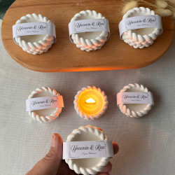 Kişiye Özel Etiketli, Sepet  Objeli Hediyelik Mum 