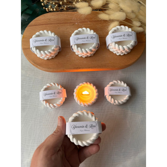 Kişiye Özel Etiketli, Sepet  Objeli Hediyelik Mum 