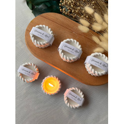 Kişiye Özel Etiketli, Sepet  Objeli Hediyelik Mum 