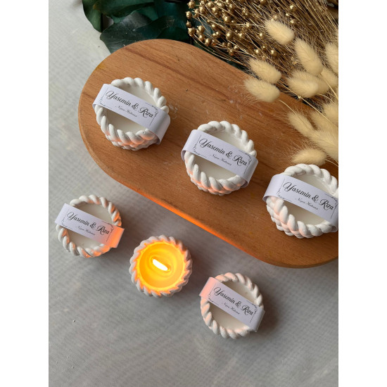 Kişiye Özel Etiketli, Sepet  Objeli Hediyelik Mum 