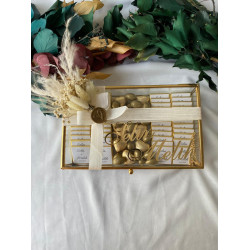 Kişiye Özel İsimli Gold Cam Söz & Nişan Çikolata Kutusu