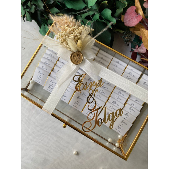 Gold Cam Çikolata Kutusu – Söz & Nişan İkramlığı