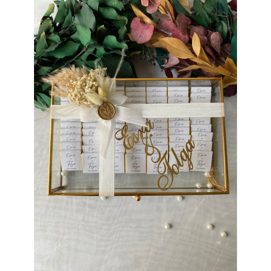 Gold Cam Çikolata Kutusu – Söz & Nişan İkramlığı