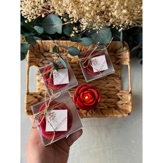  Dünya Kadınlar Gününe Özel Kırmızı Gül Mum 