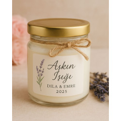 Lavanta & Vanilya Kokulu Cam Kavanoz Mum – “Aşkın Işığı”