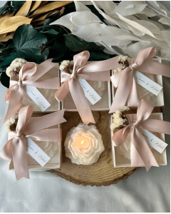 Kokulu Çiçek Mum – Nişan & Düğün Hediyeliği