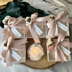 Kokulu Çiçek Mum – Nişan & Düğün Hediyeliği