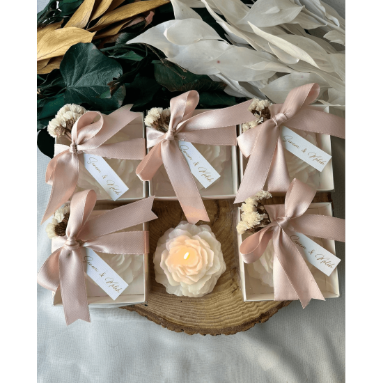 Kokulu Çiçek Mum – Nişan & Düğün Hediyeliği